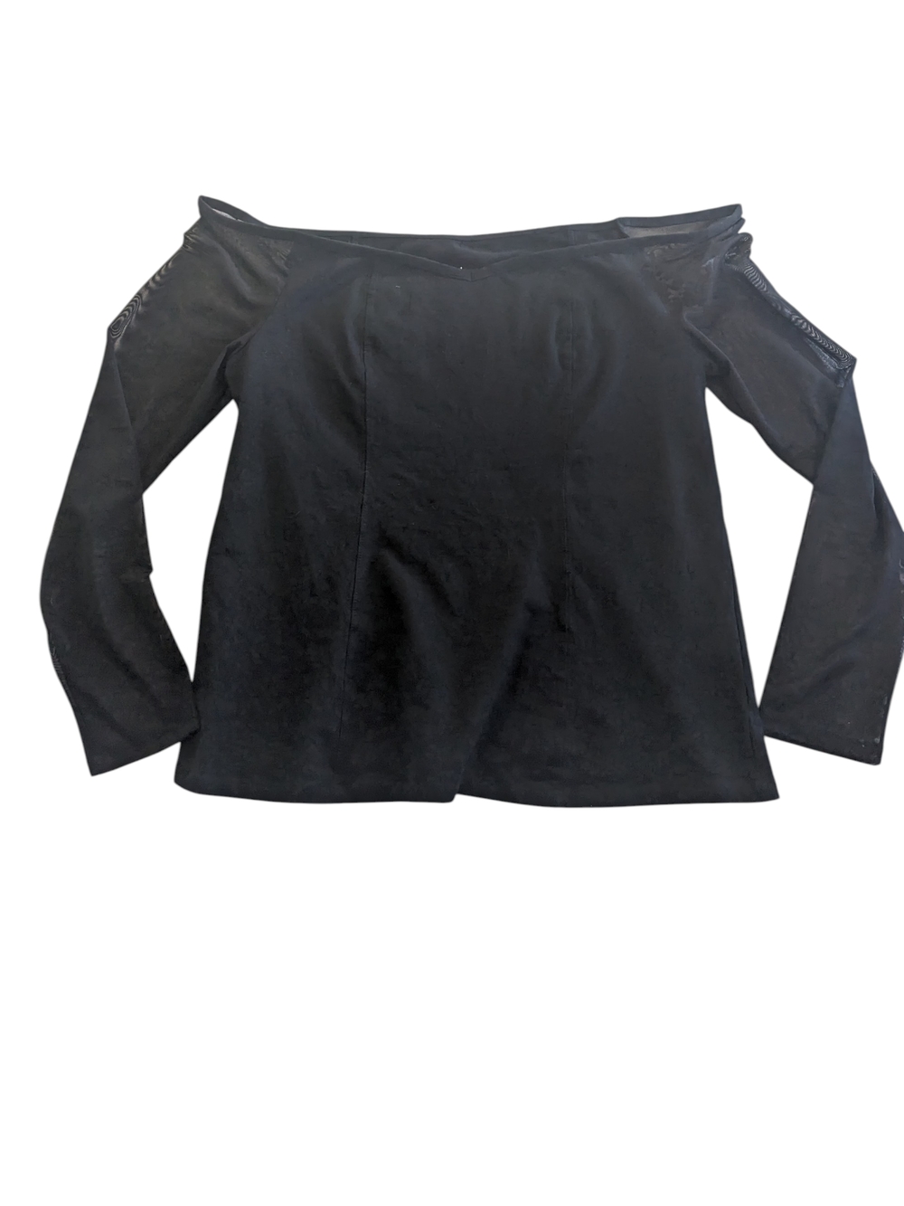 Torrid Black Women's Off-the-Shoulder Long Sleeve Crop Top Sheet Sleeves Size 1X